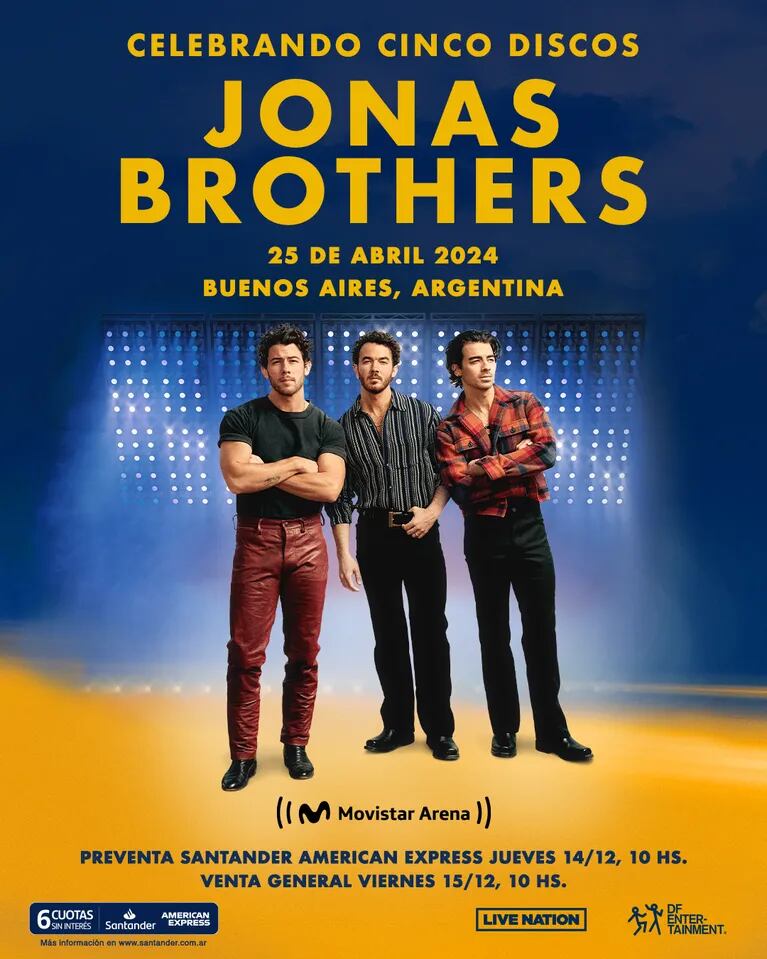 Entradas para los Jonas Brothers en Argentina 2024 precios, cuándo