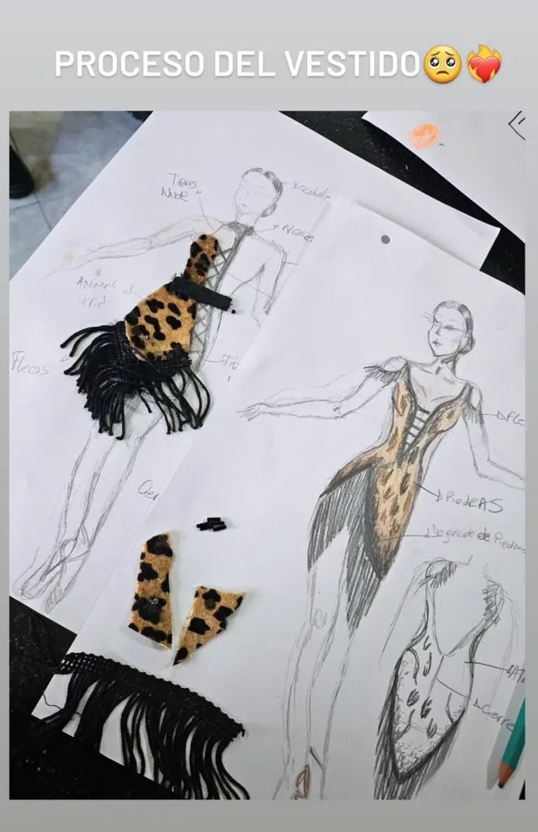 Anabel Sánchez compartió el proceso de creación del vestido que lució en el Bailando: escote y tajos laterales