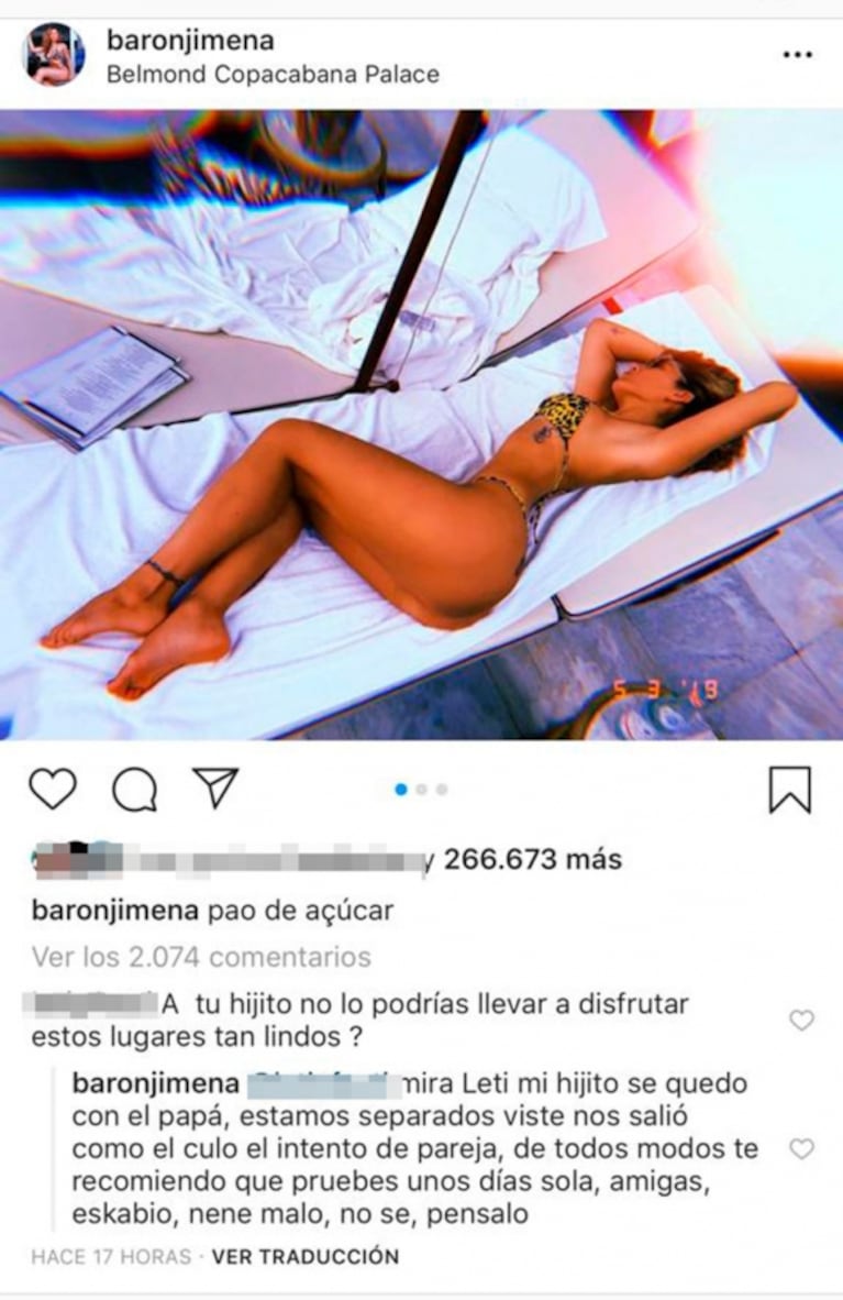 A Jimena Barón le recriminaron no llevar a su hijito a Brasil: su ácida respuesta mencionando a Daniel Osvaldo