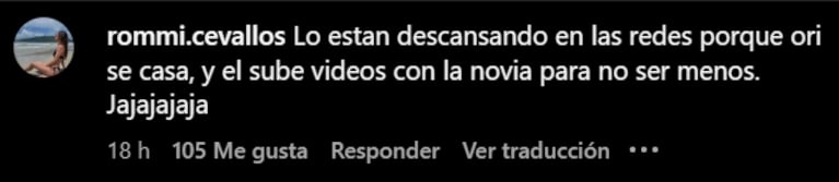 A Juli lo criticaron por sus posteos en pareja mientras su ex se estaba casando.