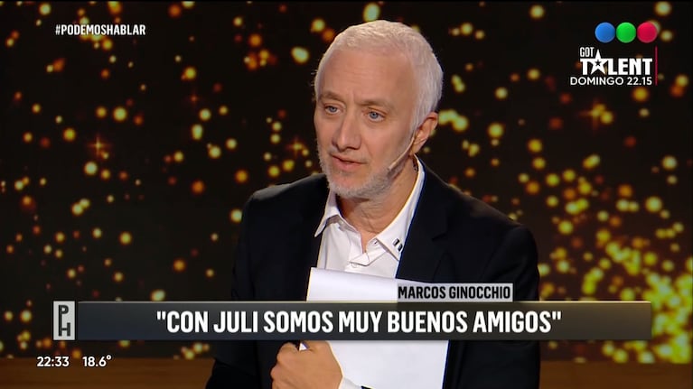 A Marcos Ginocchio le preguntaron si Julieta Poggio chapa bien y la mandó al frente sin filtros