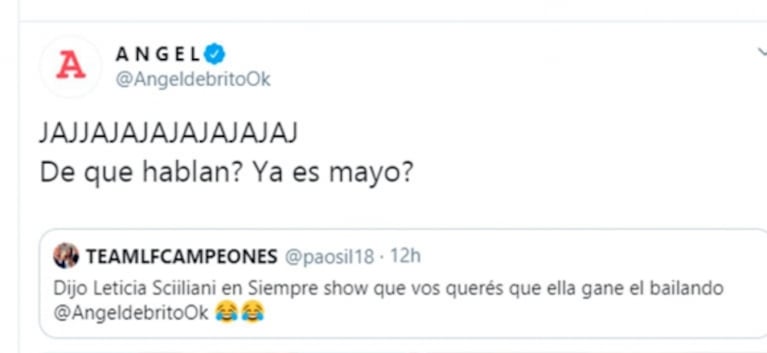 Ácida respuesta de Ángel De Brito a Leticia Siciliani por decir que le "cae raro": "¡Viva Charlotte Caniggia!"