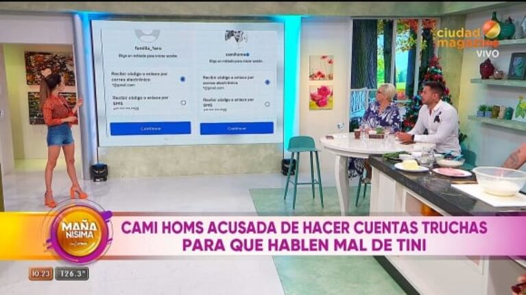 Acusan a Cami Homs de crear cuentas truchas para insultar a Tini Stoessel