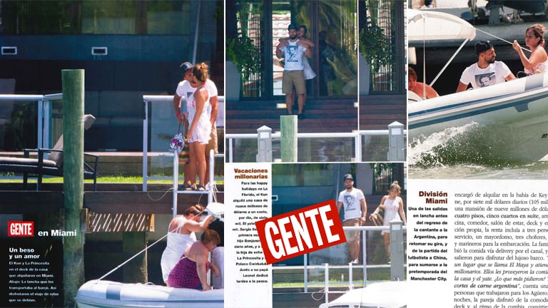 Agüero y La Princesita Karina, las fotos de sus vacaciones súper enamorados en Miami (Foto: revista Gente)