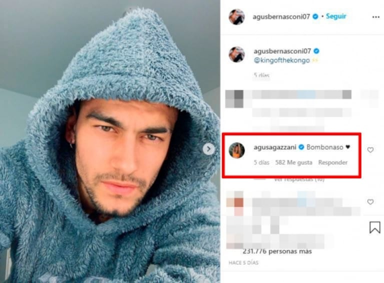 Agustina Agazzani le dedicó pícaros piropos a su novio, Agustín Bernasconi: "Me gustás más que el helado"