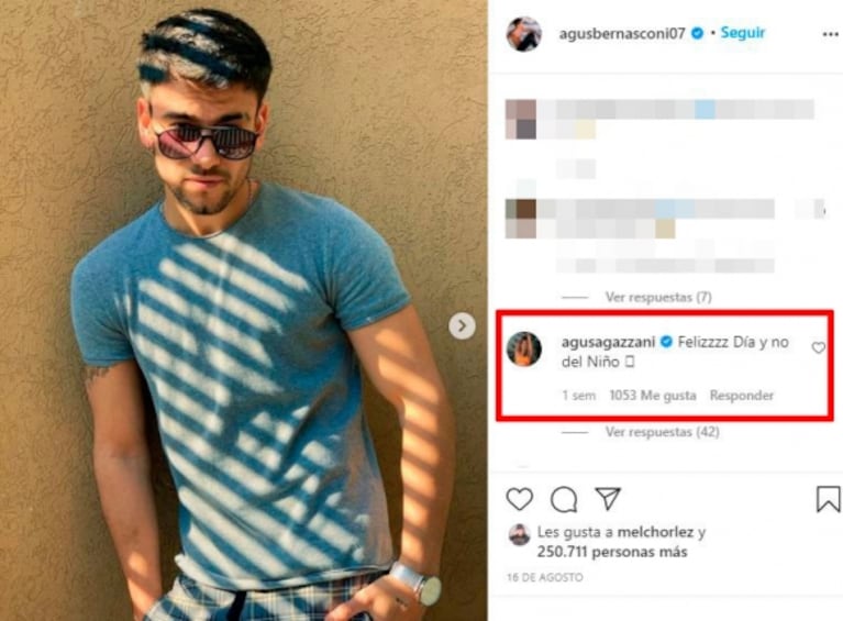 Agustina Agazzani le dedicó pícaros piropos a su novio, Agustín Bernasconi: "Me gustás más que el helado"