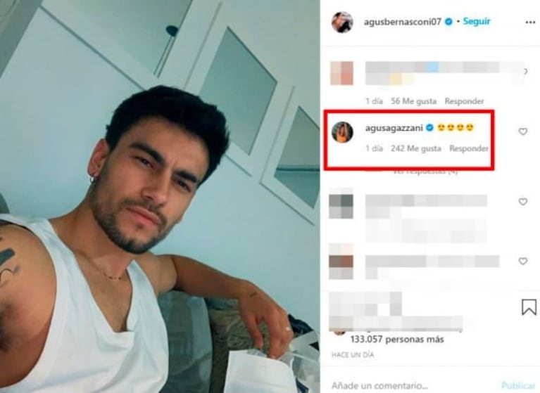 Agustina Agazzani le dedicó pícaros piropos a su novio, Agustín Bernasconi: "Me gustás más que el helado"