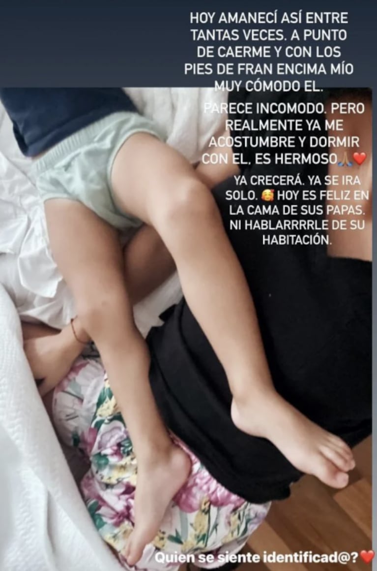 Ailén Bechara defendió el colecho con su hijo: "Ya crecerá y se irá a dormir solo"