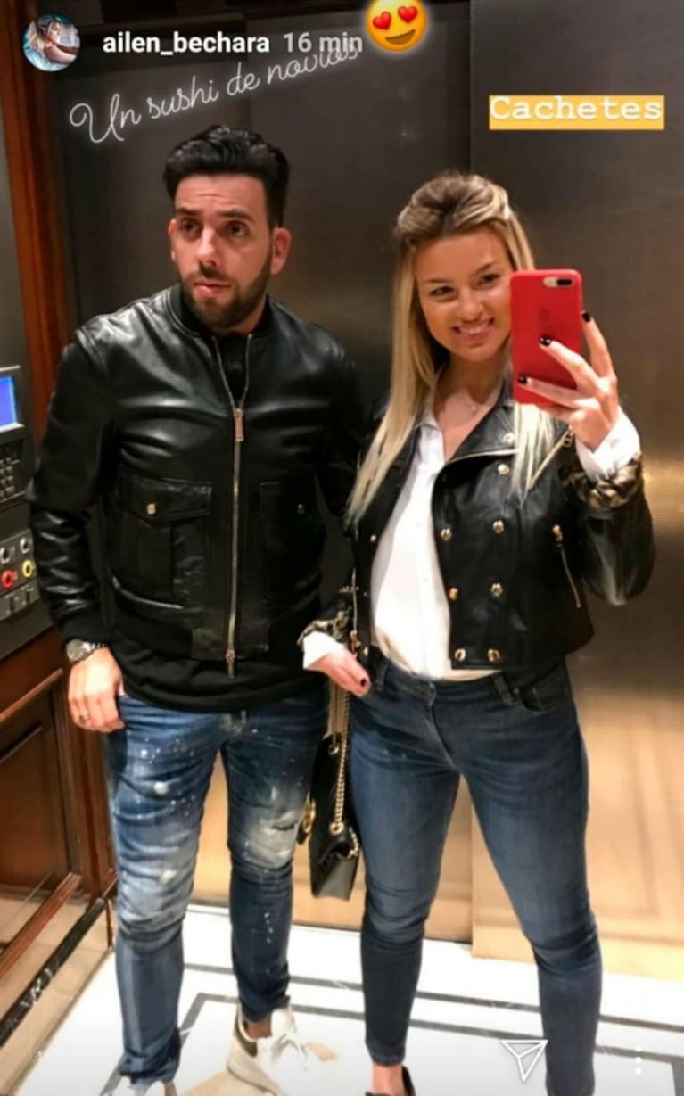 Ailén Bechara se reencontró con Agustín Jiménez, tras el rumor de crisis: "Un sushi de novios"