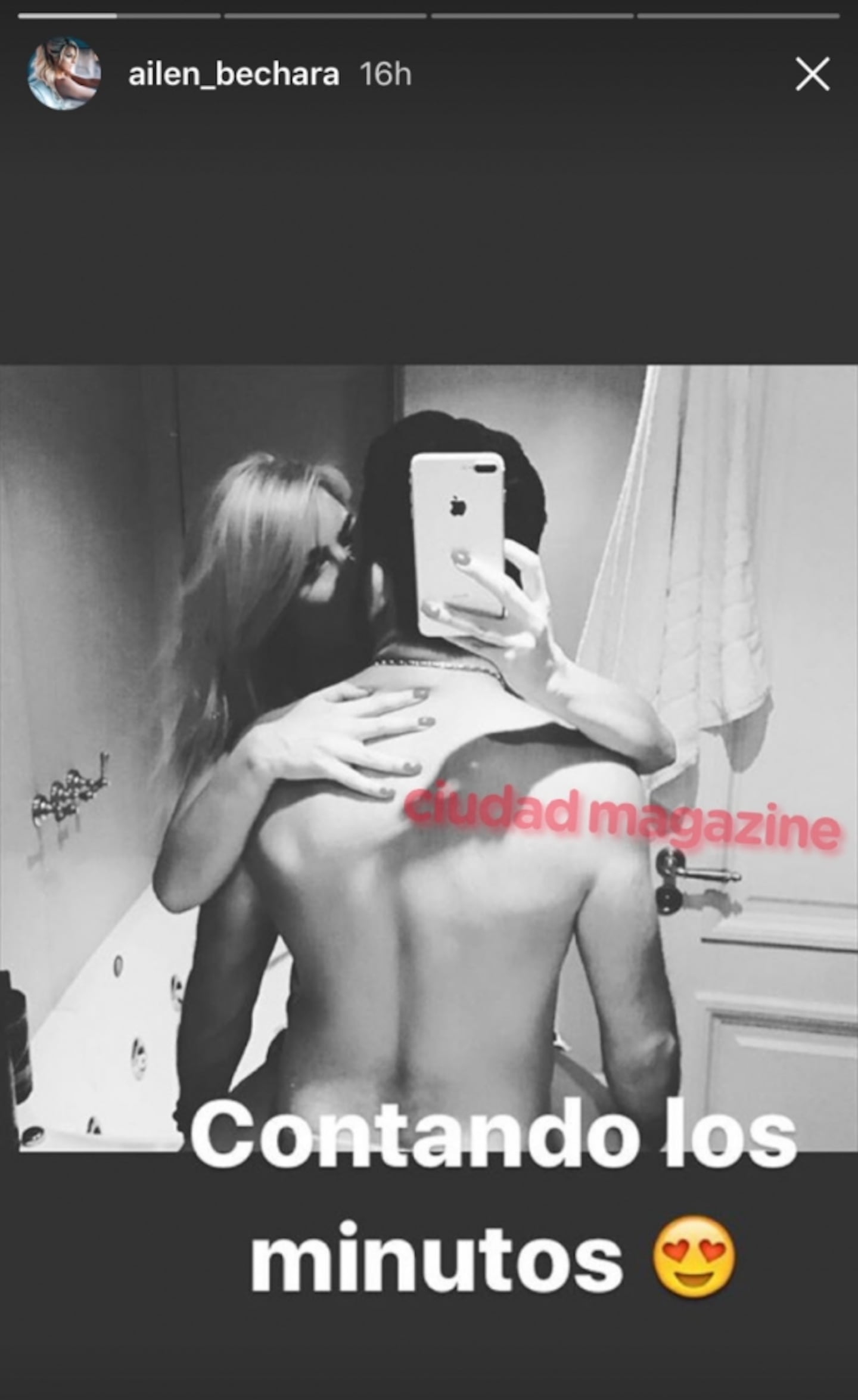 Ailén Bechara y una foto hot en el baño... ¿haciendo el amor con su novio?:  