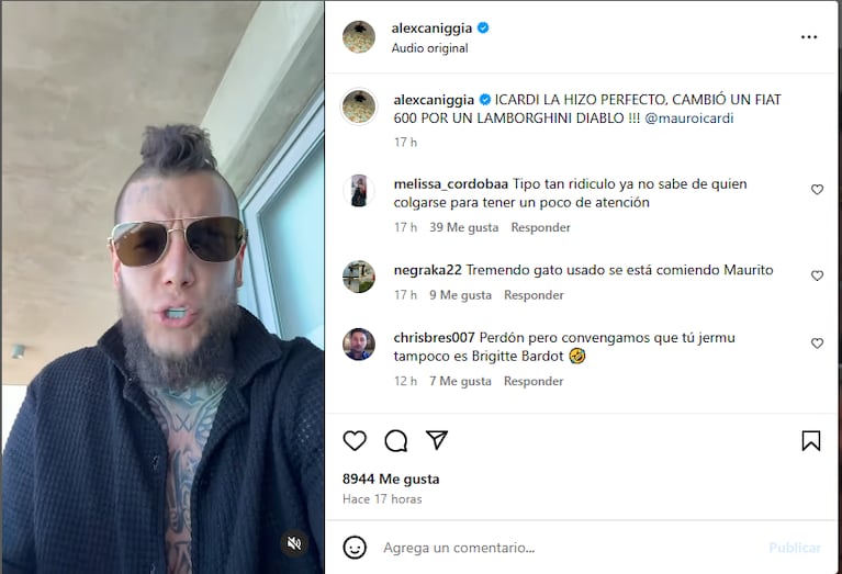 Alexander Caniggia contra Wanda Nara.