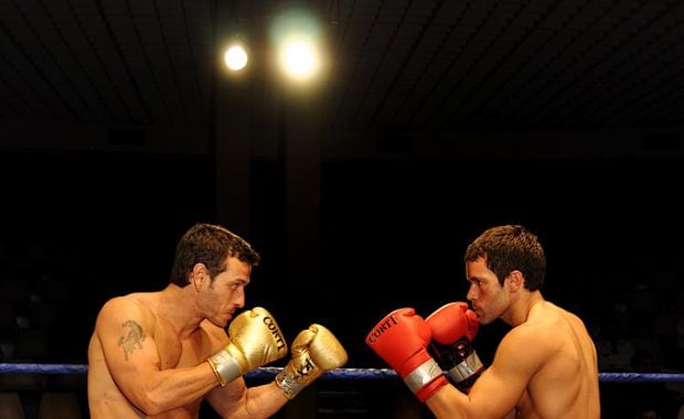 Amador y Martínez en el rodaje de La pelea de mi vida (Foto: Jennifer Rubio).  