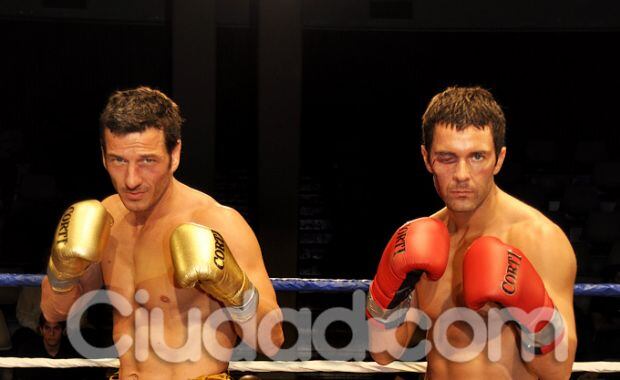 Amador y Martínez en el rodaje de La pelea de mi vida (Foto: Jennifer Rubio).  