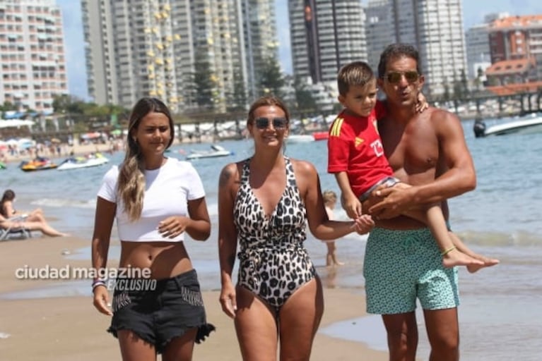 Amalia Granata disfruta con sus hijos y Leo Squarzon en Punta del Este: las fotos en la playa