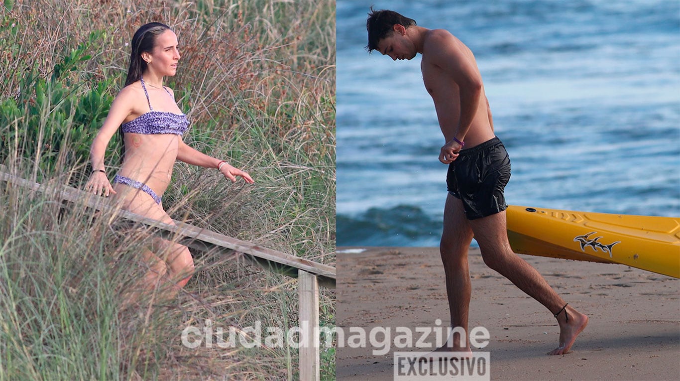 Ámbar de Benedictis y su novio, Nacho Pampín, en Punta del Este (Fotos: Movilpress).