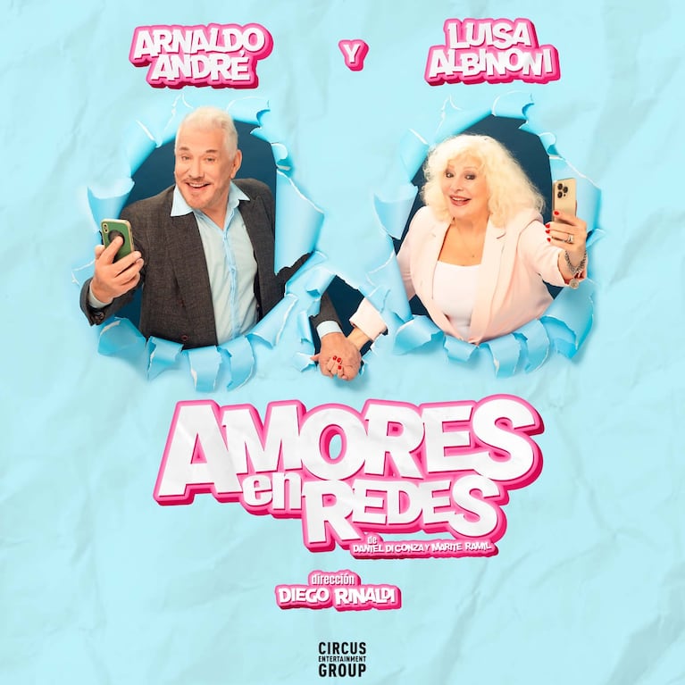 "Amores en redes" es una comedia protagonizada por Arnaldo André y Luis Albinoni.