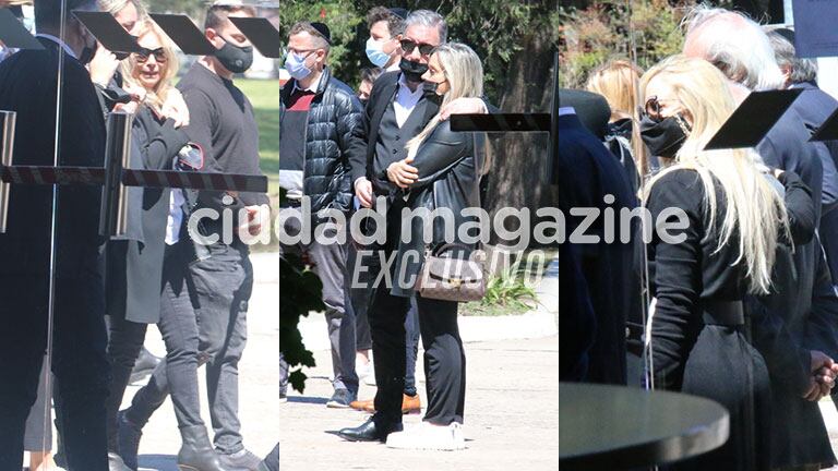 Ana Rosenfeld y sus seres queridos en el sepelio de su marido, Marcelo Frydlewski (Fotos: Movilpress).