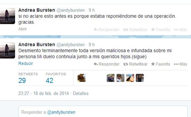 Andrea Bursten desmintió las versiones que la vinculaban a Alvarez Castillo (Fotos: Web). 