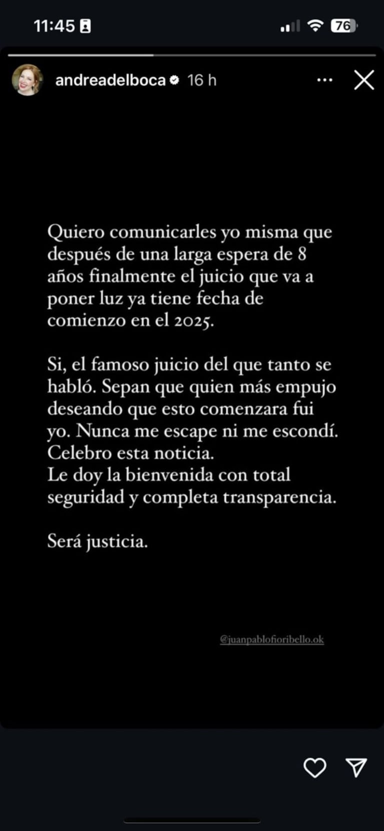 Qué dijo Andrea del Boca sobre la fecha del juicio por defraudación al ...