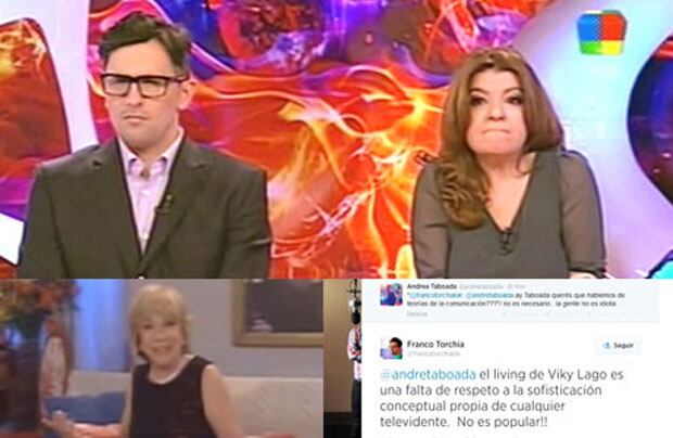 Andrea Taboada y Franco Torchia se pelearon en vivo en Twitter. (Fotos: Captura de TV y Twitter)