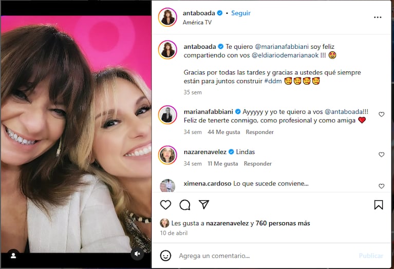 Andrea Taboada y Mariana Fabbiani en DDM.