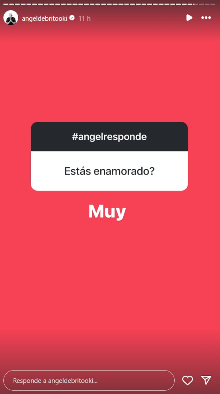 Ángel afirmó que se siente enamorado.