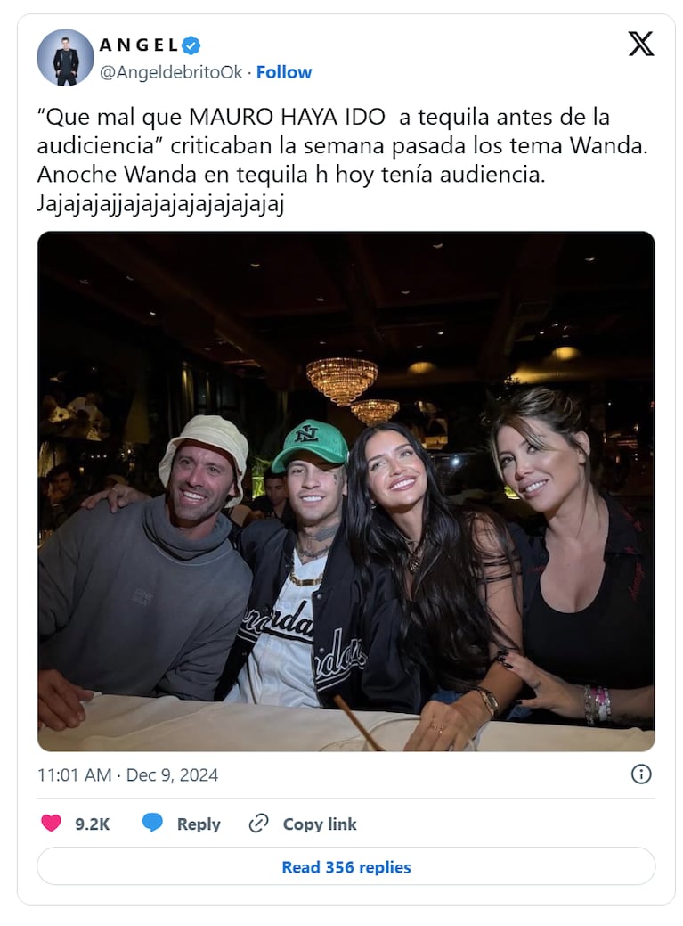 Ángel apuntó contra Wanda en redes.