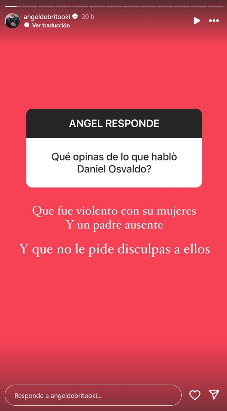 Ángel de Brito criticó fuerte a Daniel Osvaldo tras su desesperado pedido de ayuda 