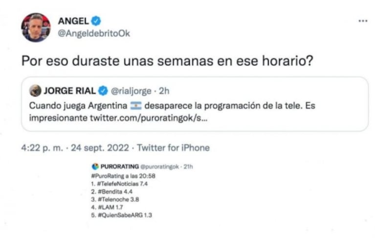 Ángel de Brito cruzó con todo a Jorge Rial en las redes: "Me da gracia cuando se hacen los picantes"