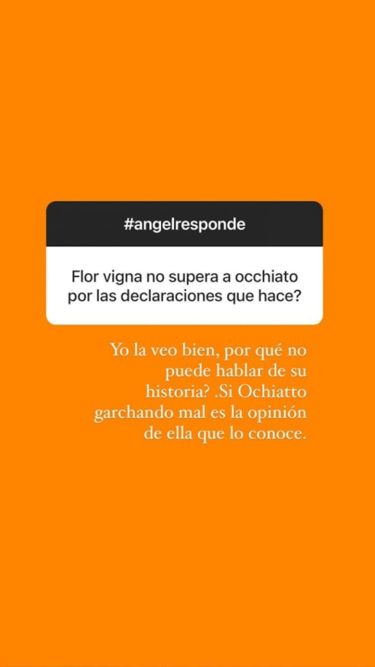 Ángel de Brito defendió a Flor Vigna por sus declaraciones íntimas sobre Nico Occhiato: "¿Por qué no puede hablar de su historia?"