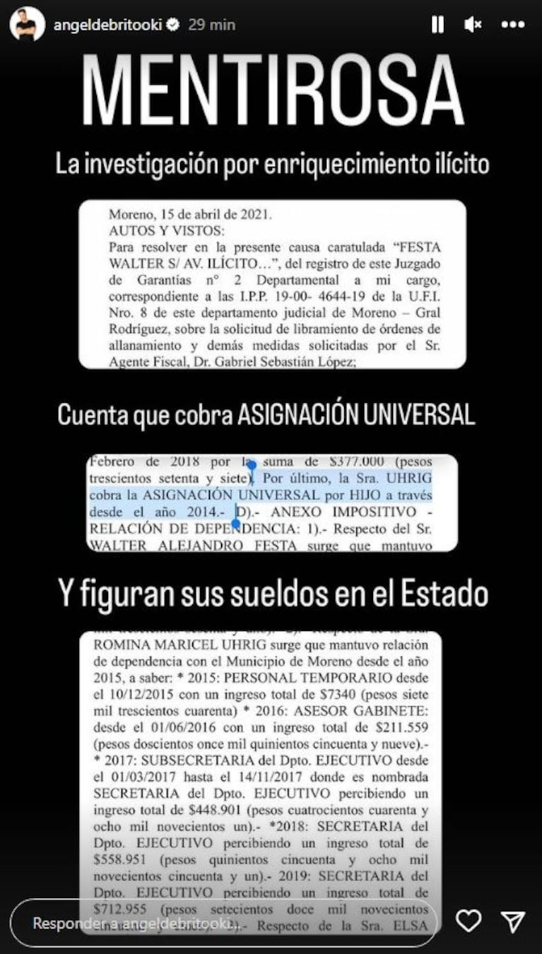 Ángel de Brito destrozó a Romina Uhrig tras sus dichos sobre LAM y mostró fragmentos de la causa por enriquecimiento ilícito que la involucra 