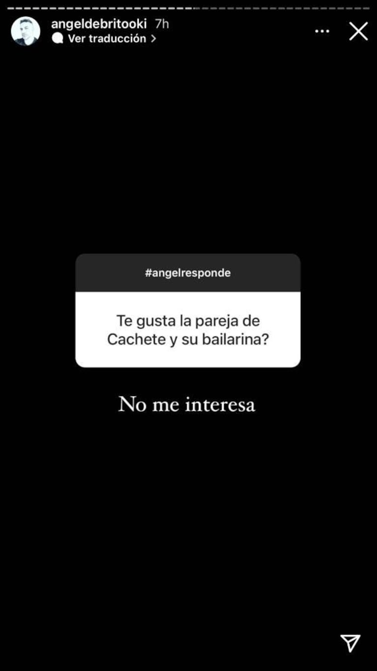 Ángel de Brito respondió sin filtros qué piensa de Cachete Sierra y su bailarina: "No me interesan"