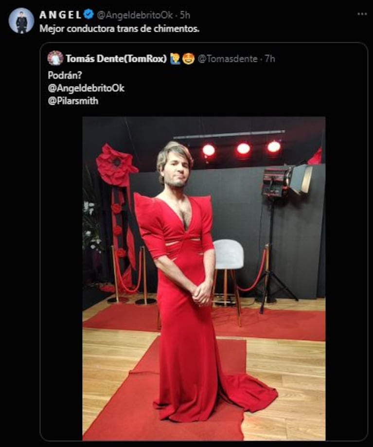 Ángel de Brito usó una foto de Tomás Dente con vestido para declararle la guerra a Flor de la Ve