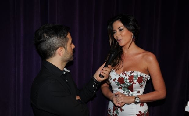 Angel de Brito y Karina Jelinek limaron asperezas en la entrega de premios de Ciudad.com. (Foto: Maxi Didari – Ciudad.com)