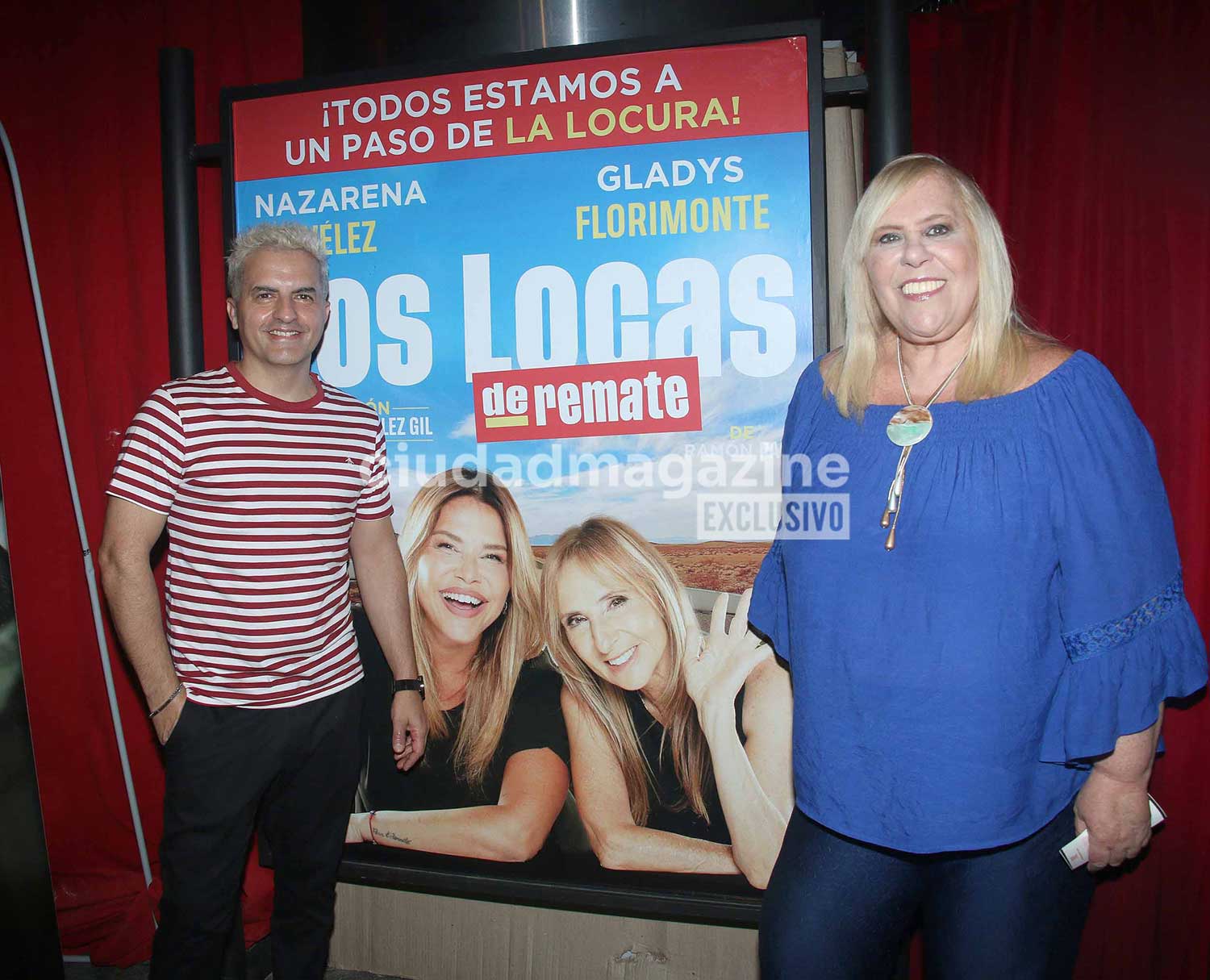 Ángel de Brito y Laura Ubfal en el estreno de Dos locas de remate. (Foto: Movilpress)