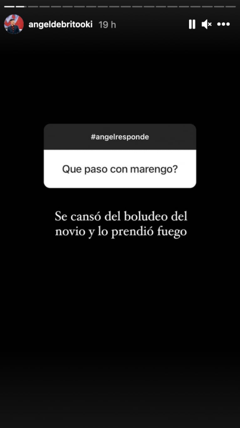 Ángel de Brito y una contundente definición sobre el escándalo de Rocío Marengo con Eduardo Fort: "Lo prendió fuego"