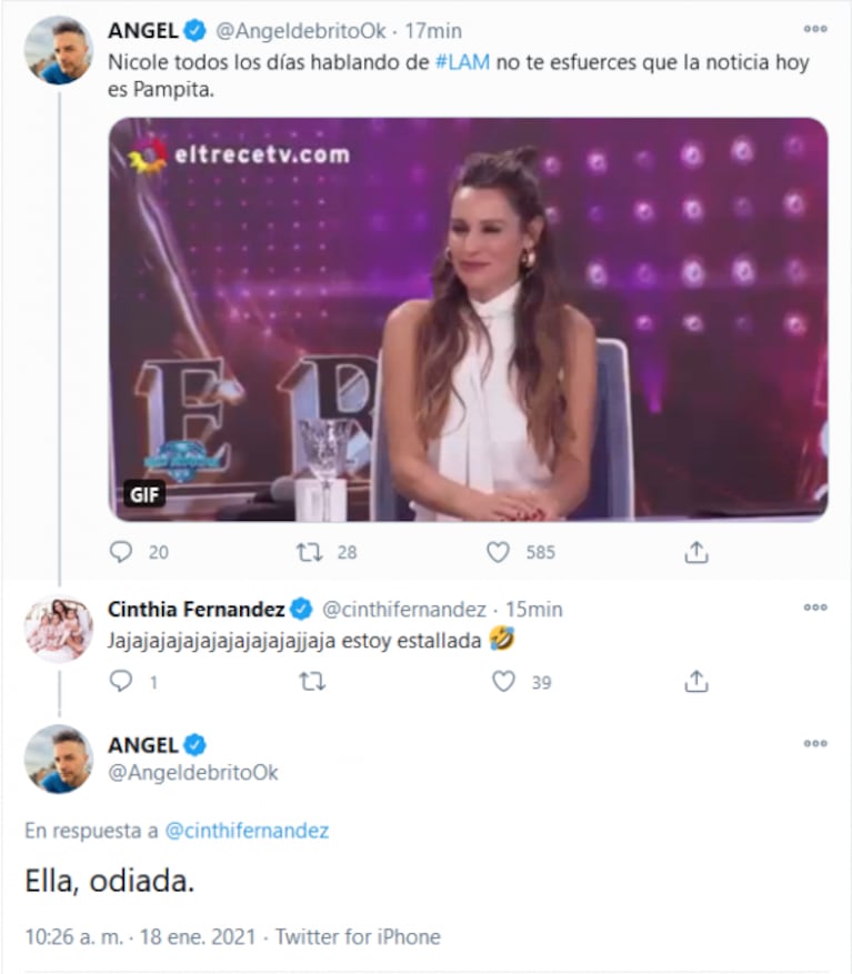 Ángel, súper ácido con Nicole por apuntar contra LAM tras el anuncio de Pampita: "No te esfuerces, hoy la noticia es ella"