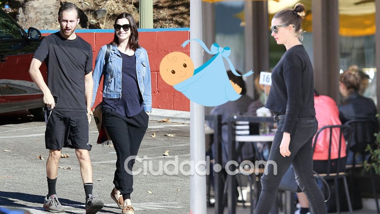 Anne Hathaway lució espléndida su pancita de embarazada (Fotos: GrosbyGroup). 