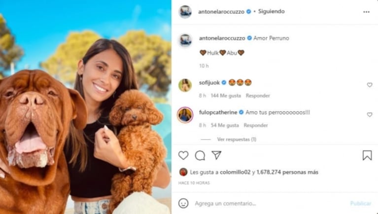 Antonela Roccuzzo reapareció en París acompañada por sus mascotas: "Amor perruno"