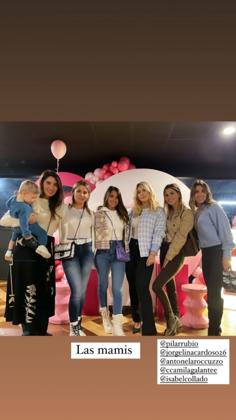 Antonela Roccuzzo, tras los rumores de mala onda con Wanda Nara, estuvo en el cumpleaños de Isabella: "Las mamis"