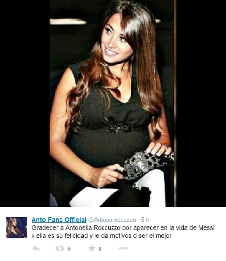 Antonella Roccuzzo lució su pancita de cuatro meses. (Foto: Twitter)