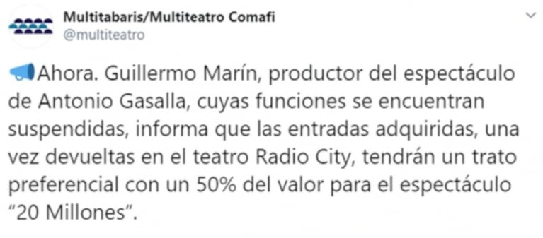 Antonio Gasalla suspendió las funciones de su obra en Mar del Plata: "Ya no podía caminar"