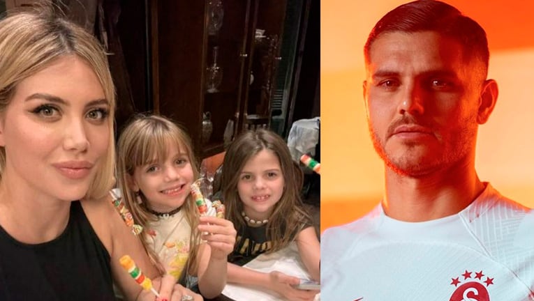 Apasionado mensaje de Mauro Icardi en una foto de Wanda Nara en Roma con sus dos hijas.