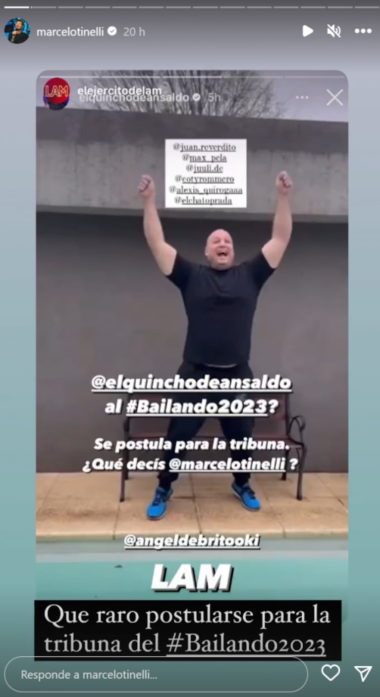 Ariel Ansaldo se postuló para la tribuna del Bailando: la reacción de Marcelo Tinelli