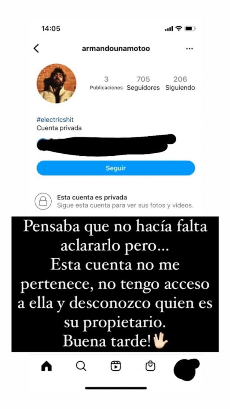 Armando, el último novio de la China, dice que no le escribió a Wanda y denunció una cuenta falsa