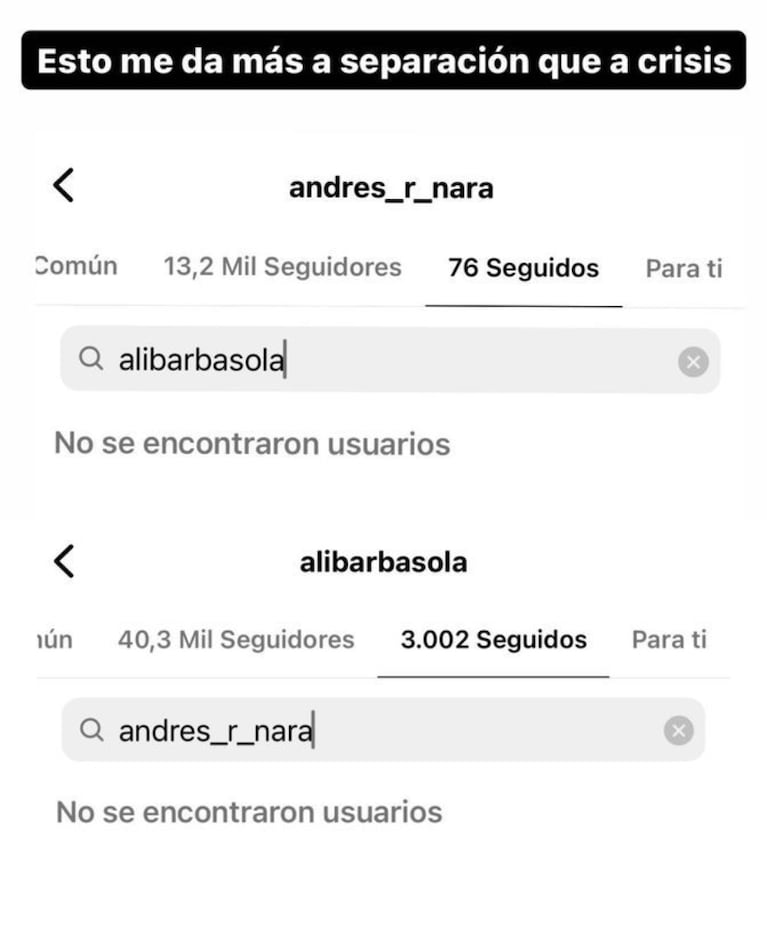Aseguran que Andrés Nara se separó de Alicia Barbasola: las pistas que encendieron el rumor