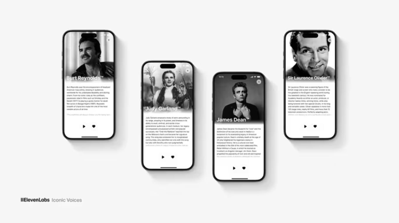 Así ElevenLabs está dando vida a las voces de leyendas del cine clásico en su nueva app Reader