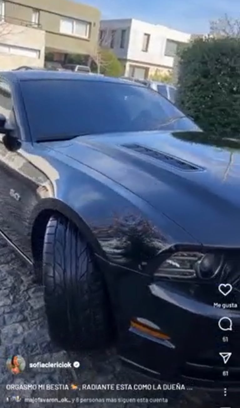 Así es el lujoso Mustang V8 de Sofía Clérici: cuántos millones de pesos vale