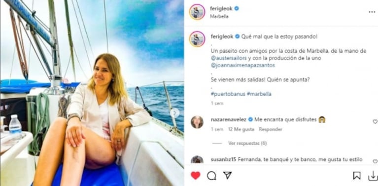 Así es la nueva vida de Fernanda Iglesias en España: flamante trabajo y paseos al aire libre 