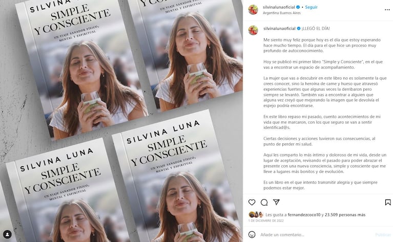 Así hablaba Silvina Luna de la muerte en su libro Simple y consciente: “El cuerpo físico nos puede abandonar”